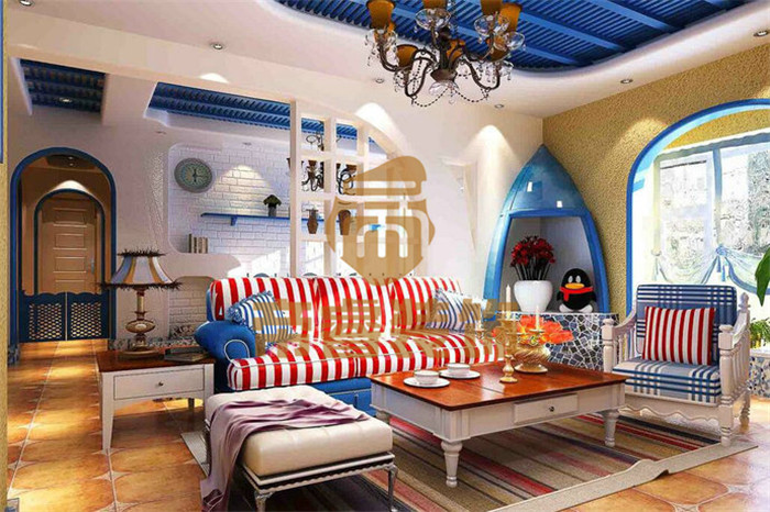 地中海风格别墅客厅装修效果图