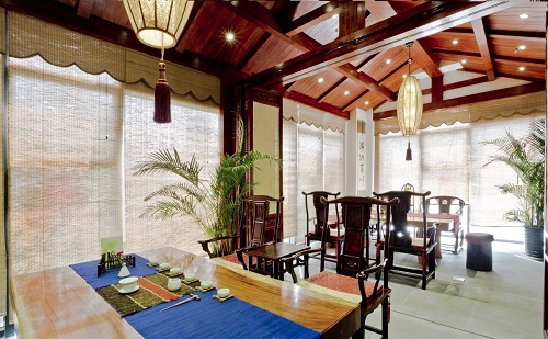 中式茶楼散客区设计实景图