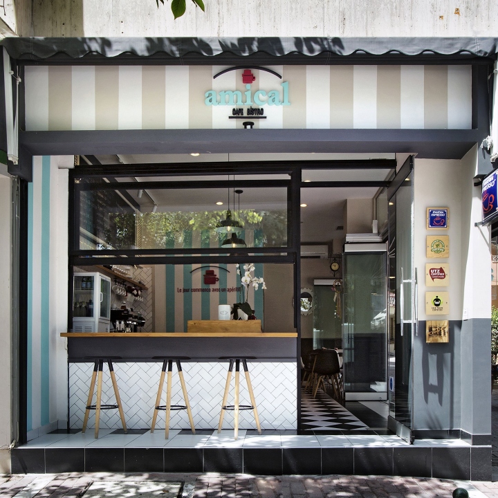 国外30平米清新时尚咖啡馆装修实景效果图