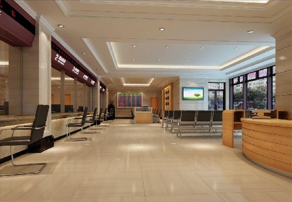 豪华银行大厅装修设计效果图