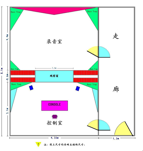 录音室装修J角结构示意图
