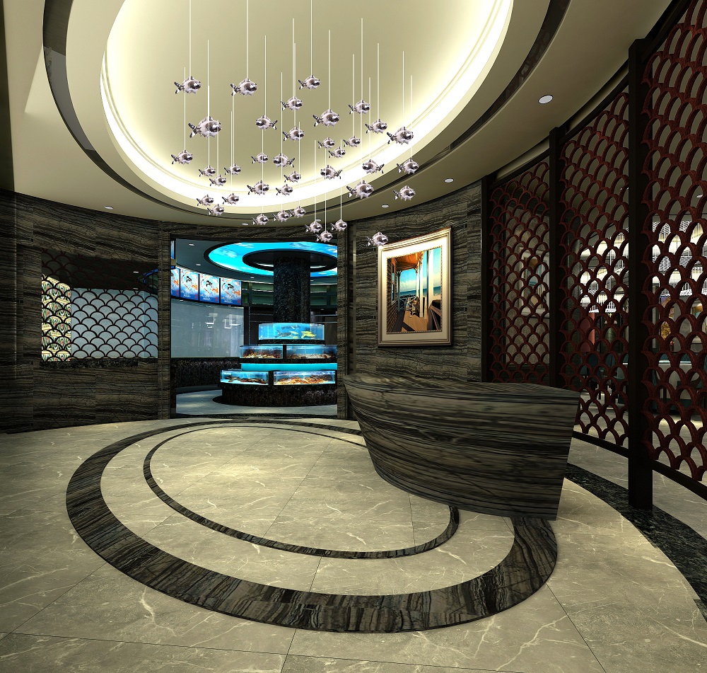 海鲜饭店门厅设计效果图 海鲜饭店门厅设计效果图