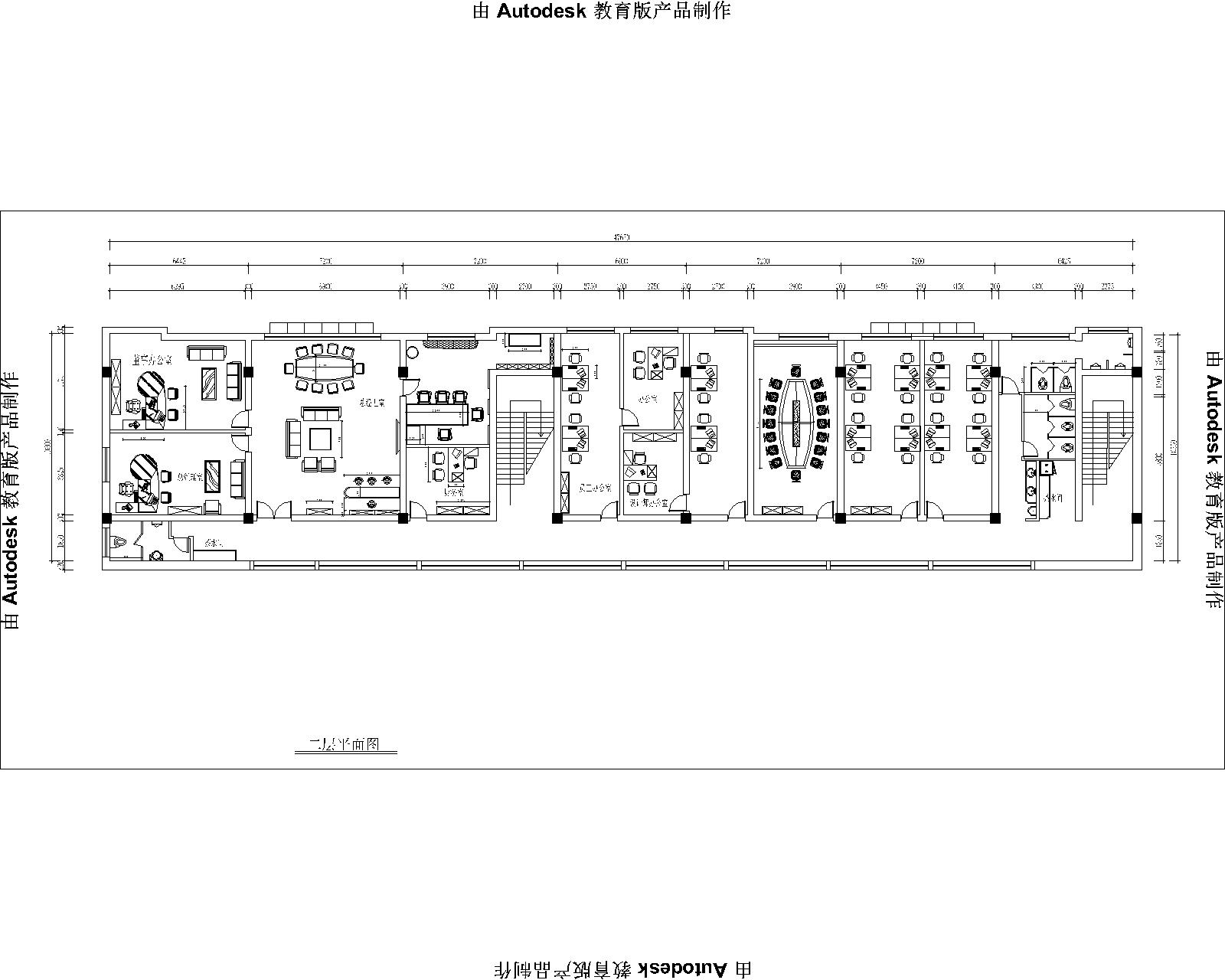 二楼办公室区域平面图