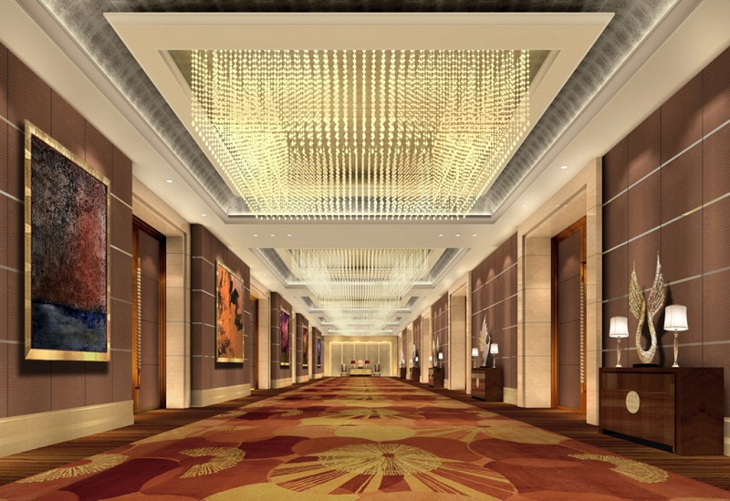 5星级酒店装修走廊电梯等公共区域效果图