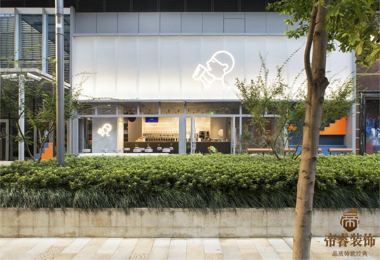 成都奶茶店装修效果图-门面外部