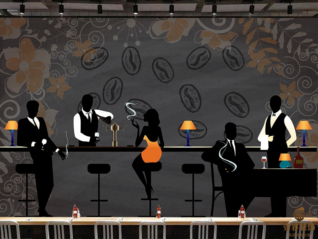 主题餐厅欧式墙绘图片